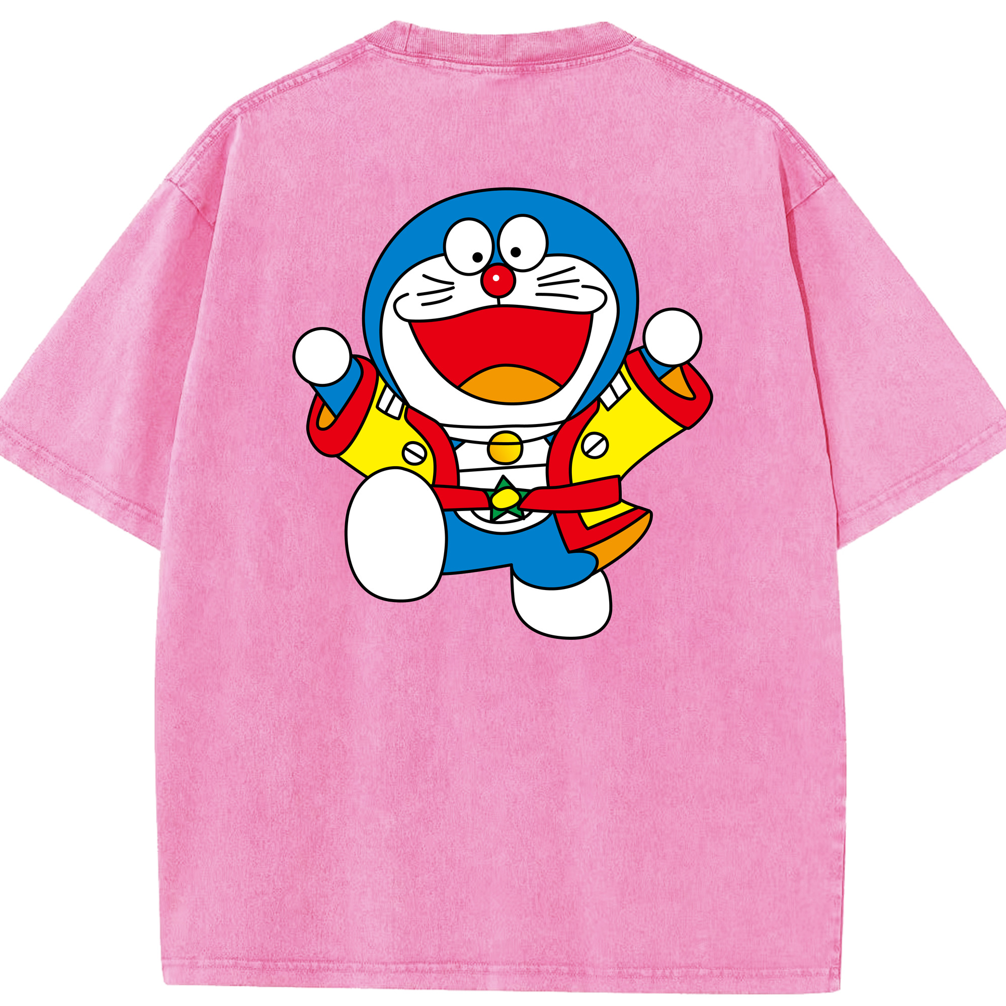 （画像用） ドラえもん Doraemon 綿100% ヴィンテージ風 半袖Tシャツ（背面プリント）